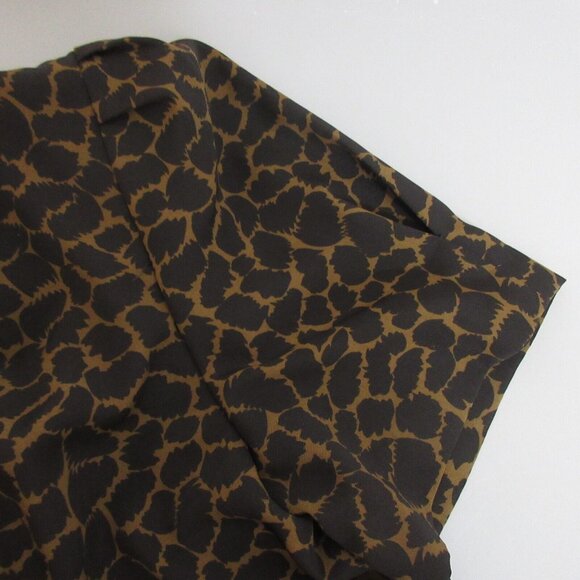 Sag Harbor Midi Dress Womens Size 12 Brown Crew Neck Animal Short Sleeve Flowey - Picture 5 of 7